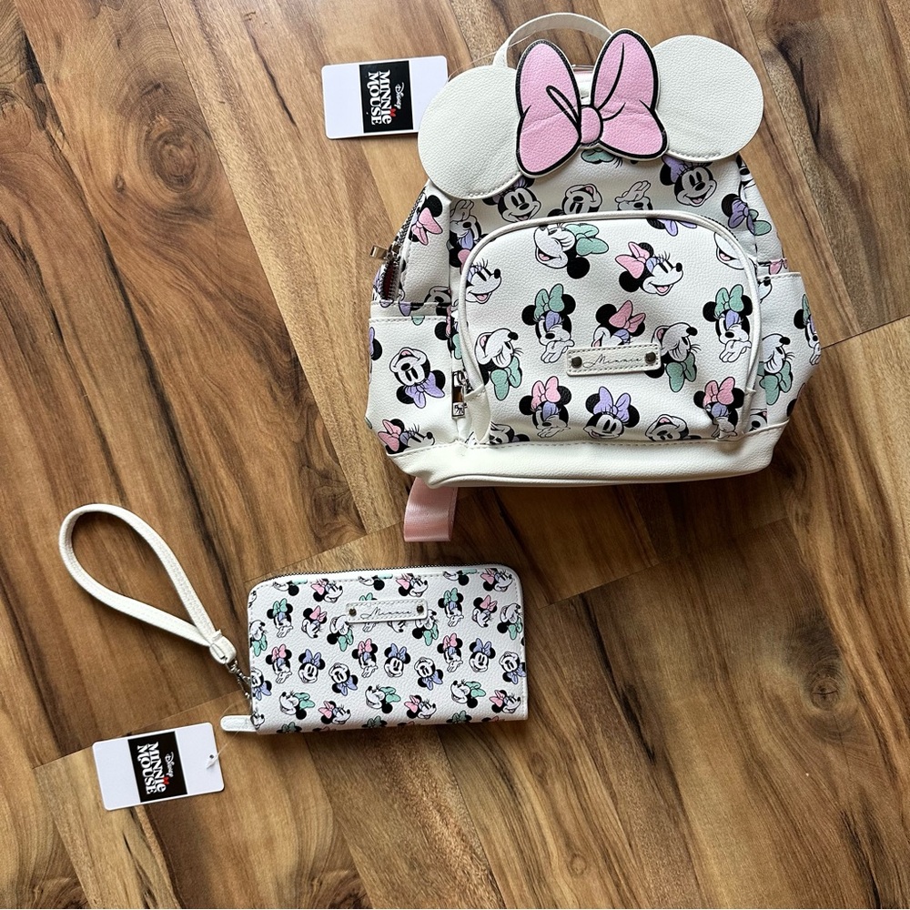 Disney Minnie Mouse Mini Backpack and Wallet - Cream and Pink